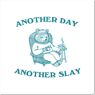 Another Day Another Slay Graphic T-Shirt, Retro Unisex Adult T Shirt, Funny Bear T Shirt, Meme Posters and Art